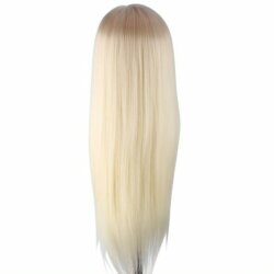 Coiffer cheveux ™ | Tête à coiffer professionnelle 60 % cheveux naturels blond doré - Qoxi OBM Coiffer cheveux ™ | Tête à coiffer professionnelle 60 % cheveux naturels blond doré - Qoxi OBM