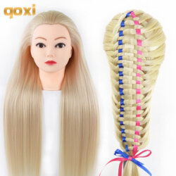 Tête à coiffer longs cheveux blonde – Elsa Qoxi