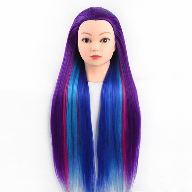 Tête à coiffer longs cheveux bleu-violet – Elsa Qoxi Tête à coiffer longs cheveux bleu-violet – Elsa Qoxi