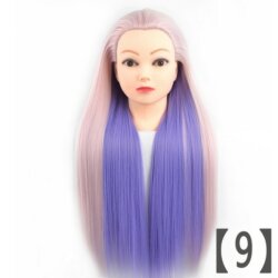 Tête à coiffer longs cheveux rose-bleu – Elsa Qoxi