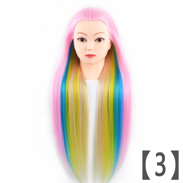 Tête à coiffer longs cheveux rose-orange – Elsa Qoxi Tête à coiffer longs cheveux rose-orange – Elsa Qoxi