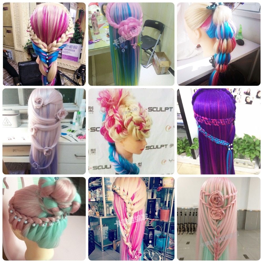 Coiffer cheveux ™ | Tête à coiffer longs cheveux rose-orange - Elsa Qoxi Coiffer cheveux ™ | Tête à coiffer longs cheveux rose-orange - Elsa Qoxi