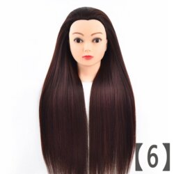 Tête à coiffer longs cheveux marron – Elsa Qoxi