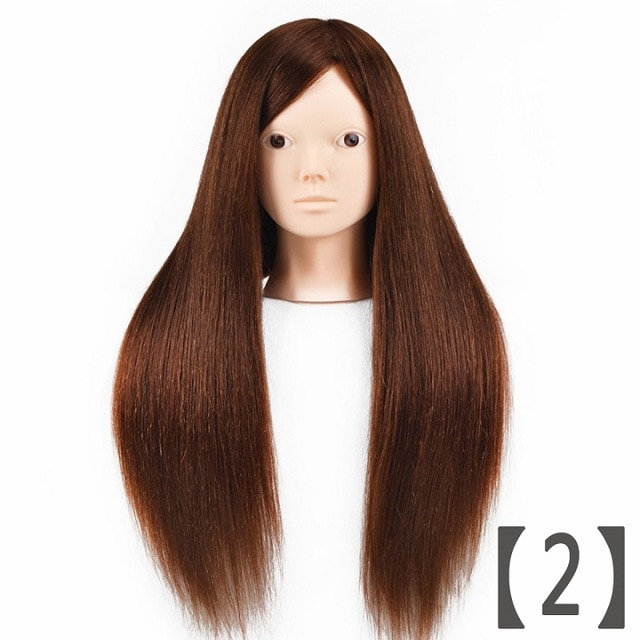 Tête à coiffer cheveux naturels brun foncé Qoxi OBM Tête à coiffer cheveux naturels brun foncé Qoxi OBM