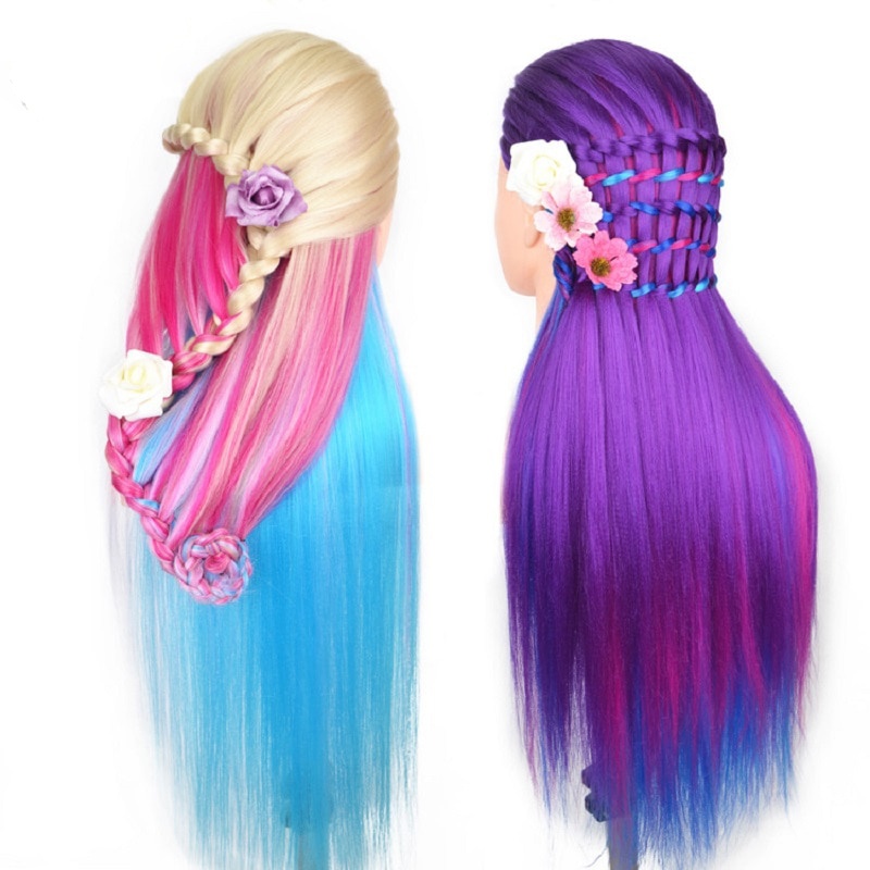 Coiffer cheveux ™ | Tête à coiffer longs cheveux rose-orange - Elsa Qoxi Coiffer cheveux ™ | Tête à coiffer longs cheveux rose-orange - Elsa Qoxi