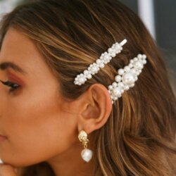 Ensemble barrette perle femme