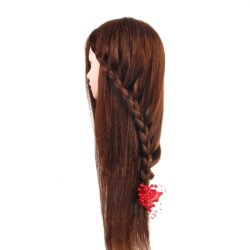 Tete à coiffer 50% vrais cheveux humains Formation brun foncé - Neverland