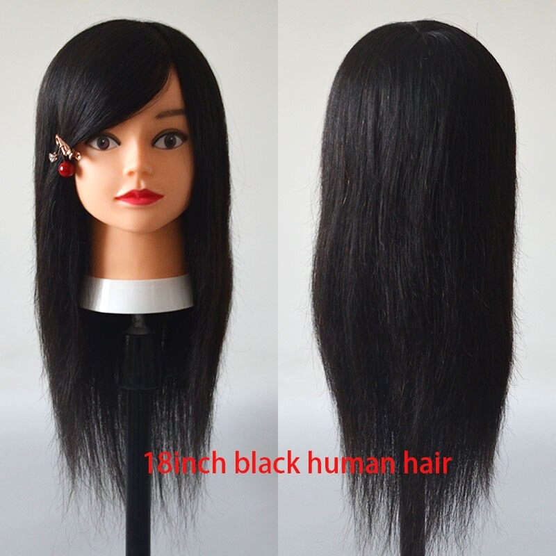 Tête à coiffer KEHAO – 100 % cheveux humain noir Tête à coiffer KEHAO – 100 % cheveux humain noir