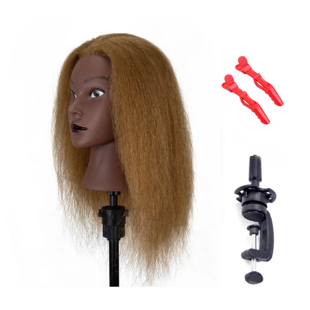 Red synthetic hairdressing head BCS Red synthetic hairdressing head BCS