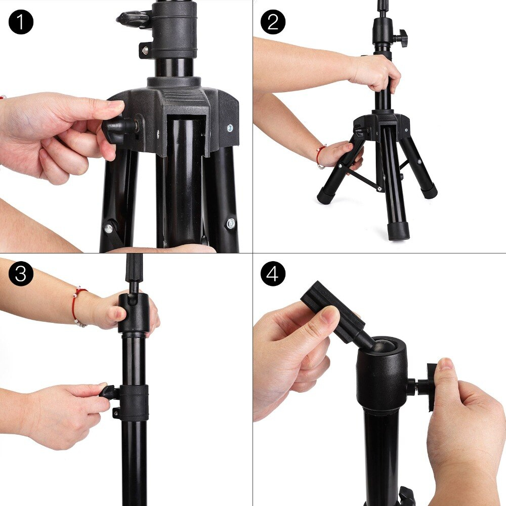 Coiffer cheveux ™ | Black adjustable Tripod Support for Mannequin Head - N'LAND Coiffer cheveux ™ | Black adjustable Tripod Support for Mannequin Head - N'LAND