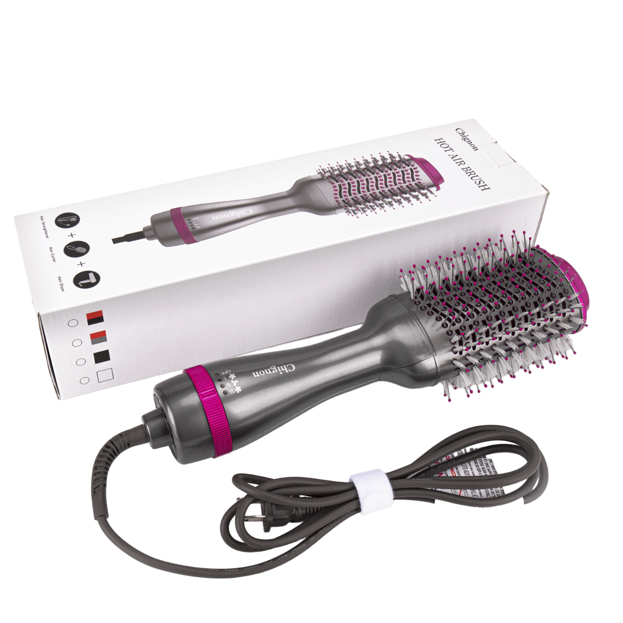 Brosse soufflante rotative cheveux courts CYAFER grise Brosse soufflante rotative cheveux courts CYAFER grise